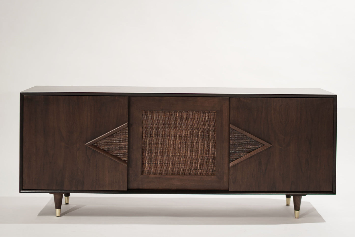 Mid-Century Modern Dark Walnut Credenza, C. 1950s