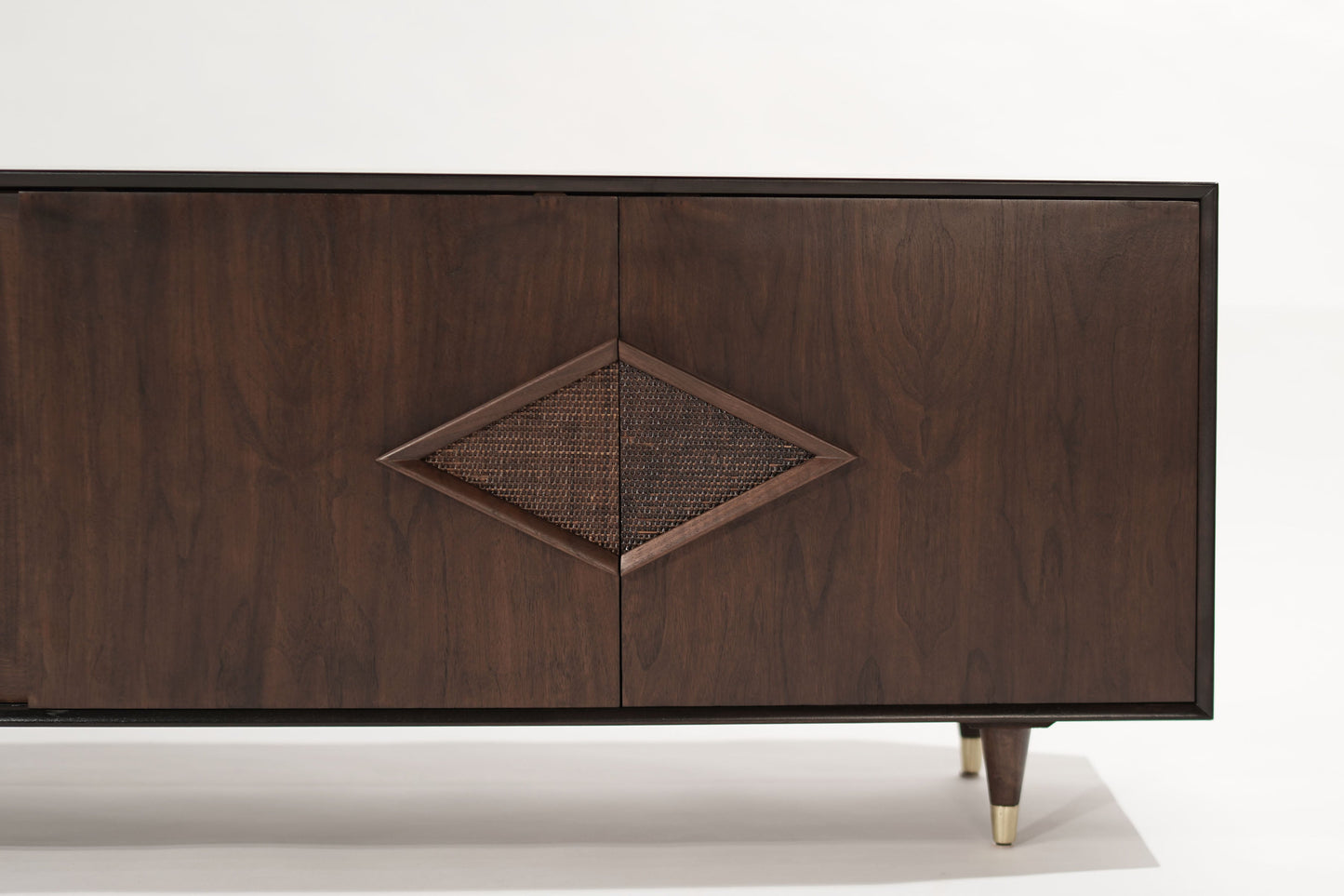 Mid-Century Modern Dark Walnut Credenza, C. 1950s