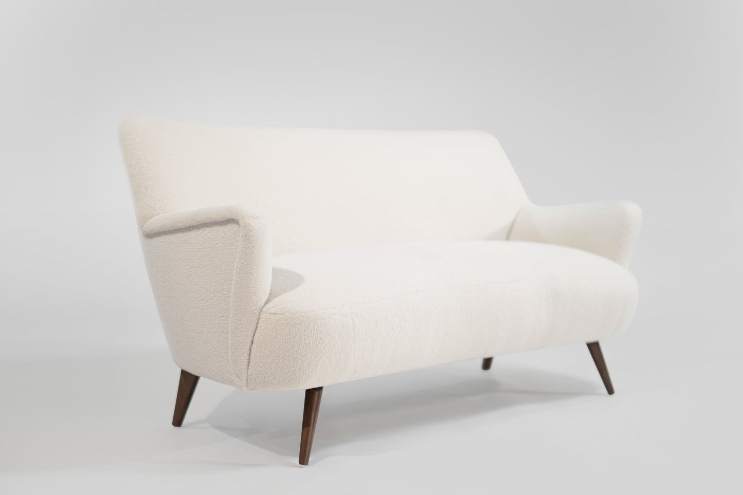 Scandinavian Loveseat in Wool, Denmark, C. 1950s
