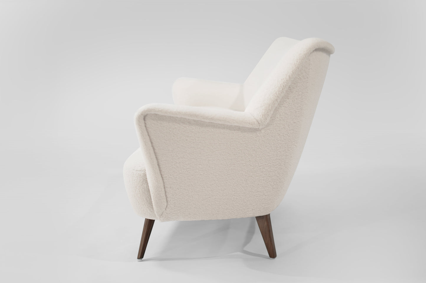 Scandinavian Loveseat in Wool, Denmark, C. 1950s