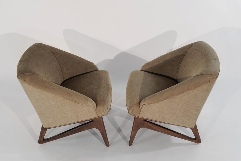 Modernist Sculptural Lounge Chairs by Erwin Lambeth, C. 1950s
