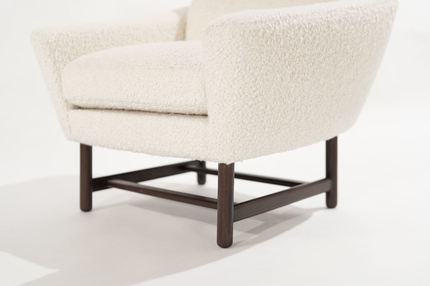 Sculptural Low-Profile Lounge Chairs in Bouclé, Denmark, 1950s