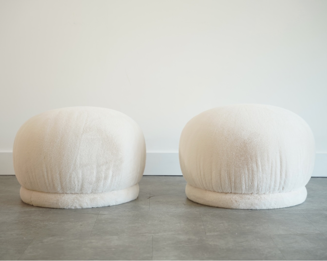 Set of Swivel Poufs Ottomans by Directional, 1970s