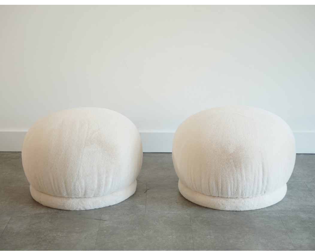 Set of Swivel Poufs Ottomans by Directional, 1970s