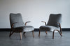 Set of Oak Lounge Chairs by Paul Bode in Mohair, C. 1960s