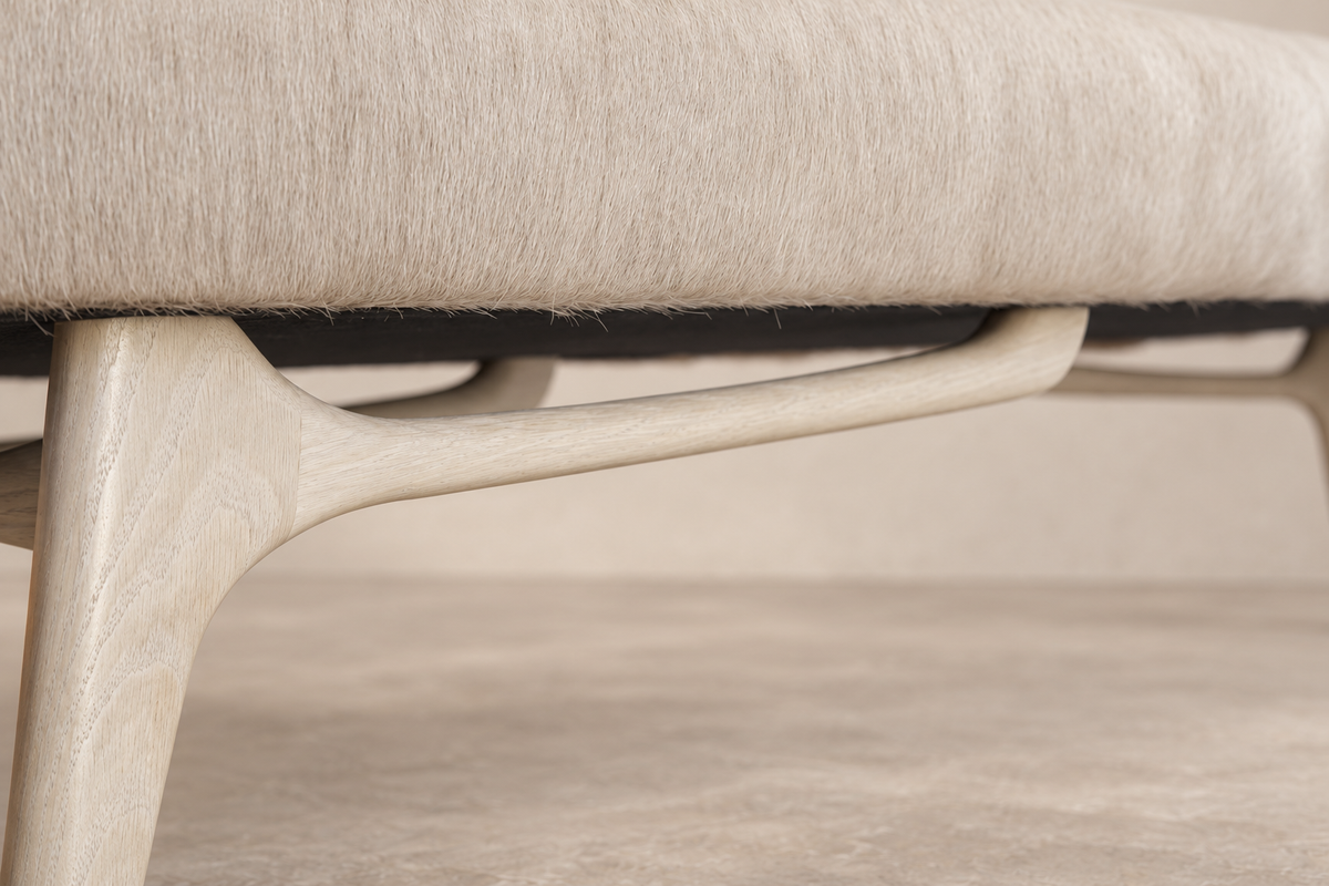 Sculptural ICO Bench Series 72 in White Oak