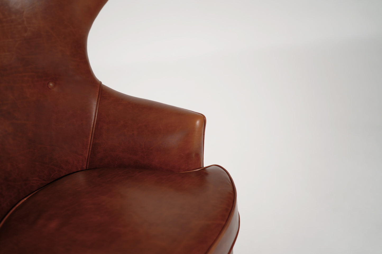 Vintage Wingback Chair in Cognac Leather, C. 1950s