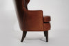 Vintage Wingback Chair in Cognac Leather, C. 1950s