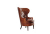 Vintage Wingback Chair in Cognac Leather, C. 1950s