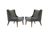Set of Slipper Chairs by Selig in Plush Mohair, C. 1950s