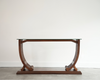 English Art Deco Console Table Attributed to Harry & Lou Epstein, Oak & Glass, c. 1940