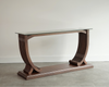 English Art Deco Console Table Attributed to Harry & Lou Epstein, Oak & Glass, c. 1940