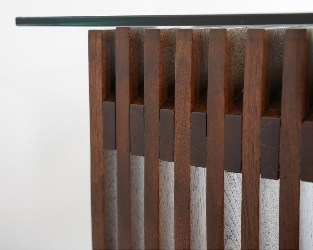 English Art Deco Console Table Attributed to Harry & Lou Epstein, Oak & Glass, c. 1940