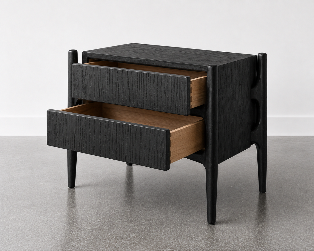 Floatline Nightstand in Blackout Oak