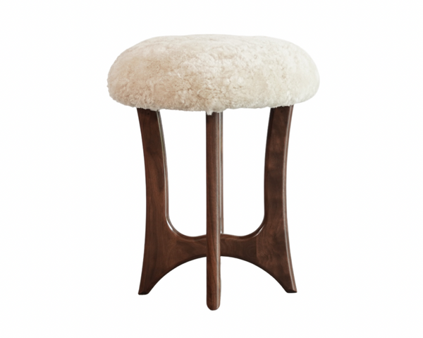 FORMA Stool in Special Walnut and Shearling