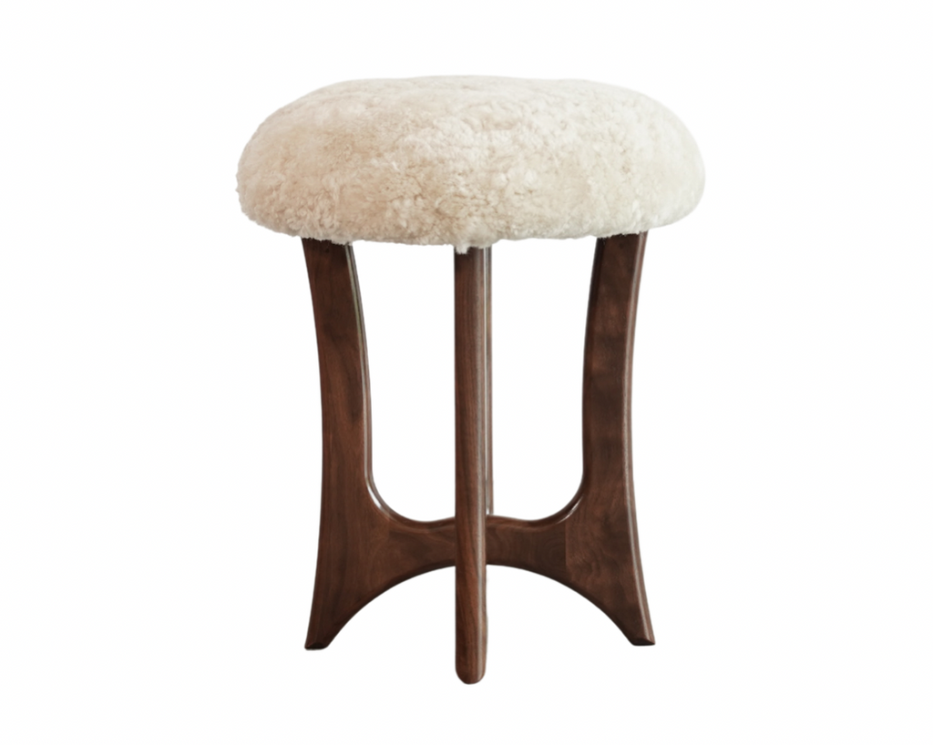 FORMA Stool in Special Walnut and Shearling