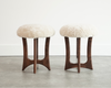 FORMA Stool in Special Walnut and Shearling