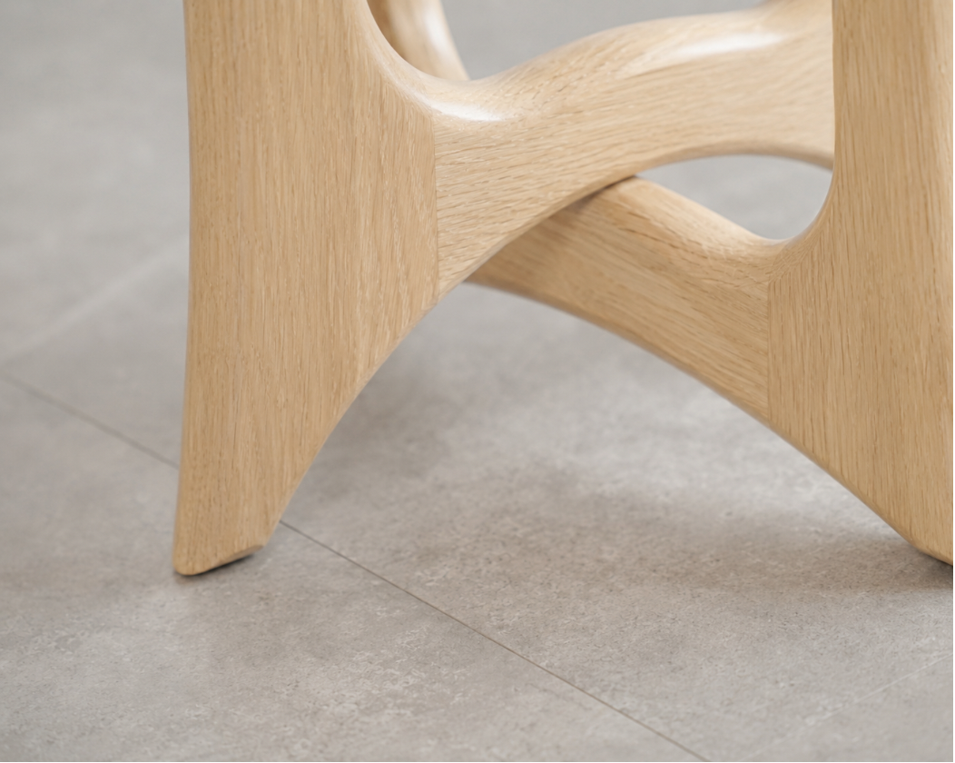 FORMA Stool in White Oak and Shearling