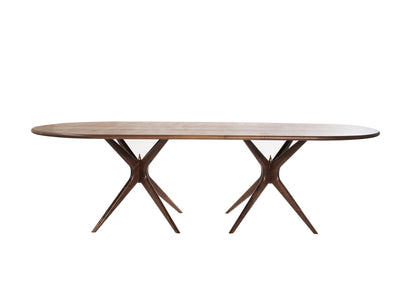 Gazelle Dining Table in Walnut Oval Version