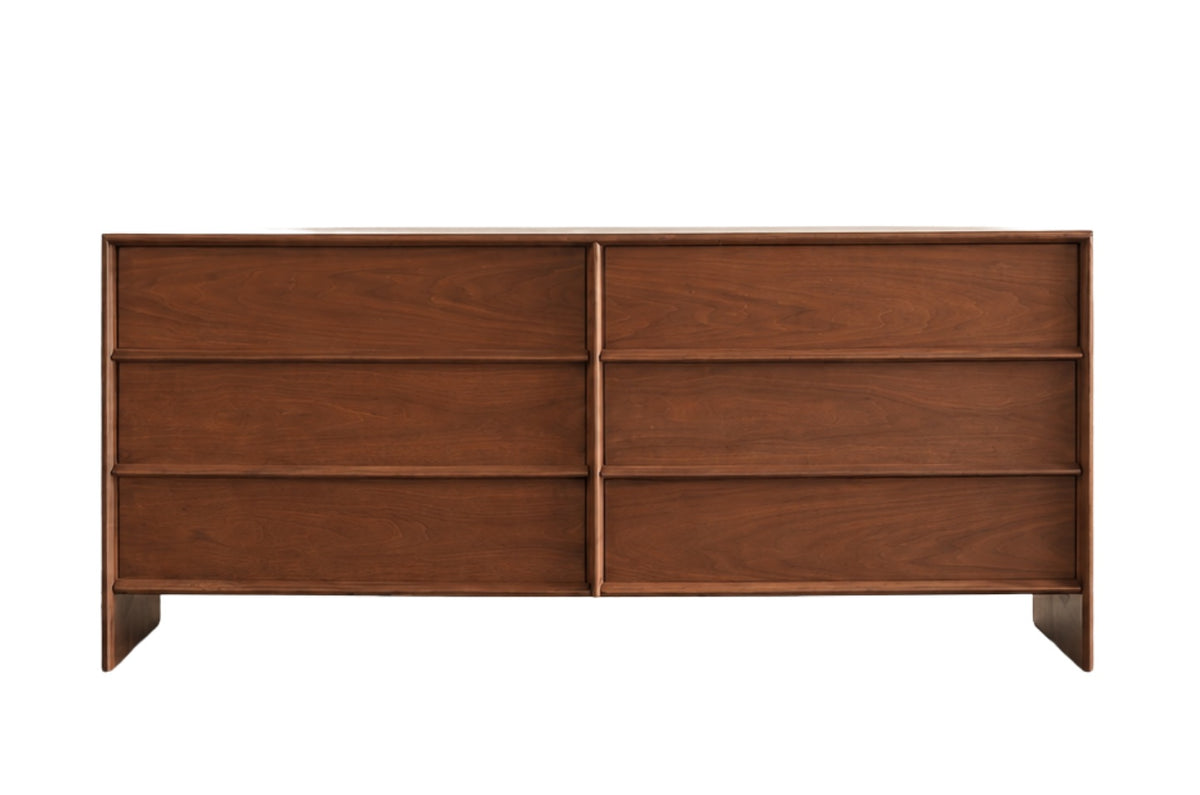 T.H. Robsjohn-Gibbings Thin-Line Walnut Dresser, C. 1950s