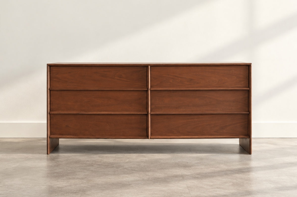 T.H. Robsjohn-Gibbings Thin-Line Walnut Dresser, C. 1950s