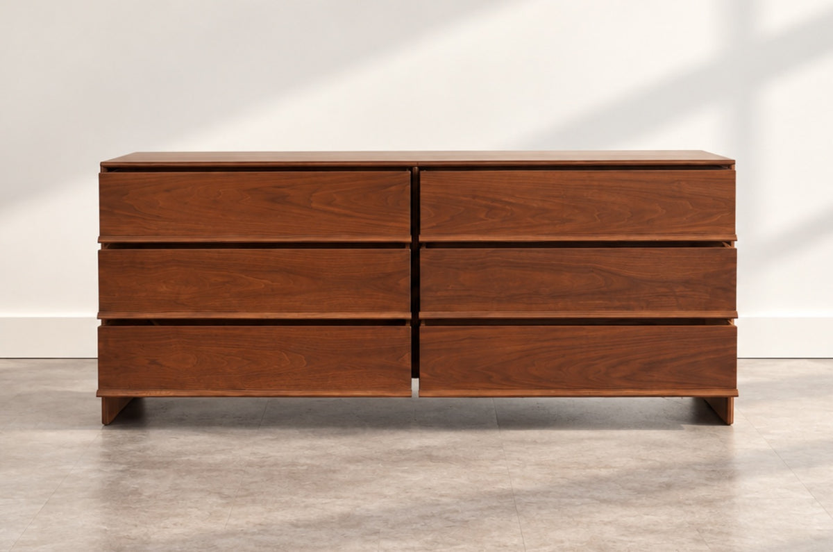 T.H. Robsjohn-Gibbings Thin-Line Walnut Dresser, C. 1950s