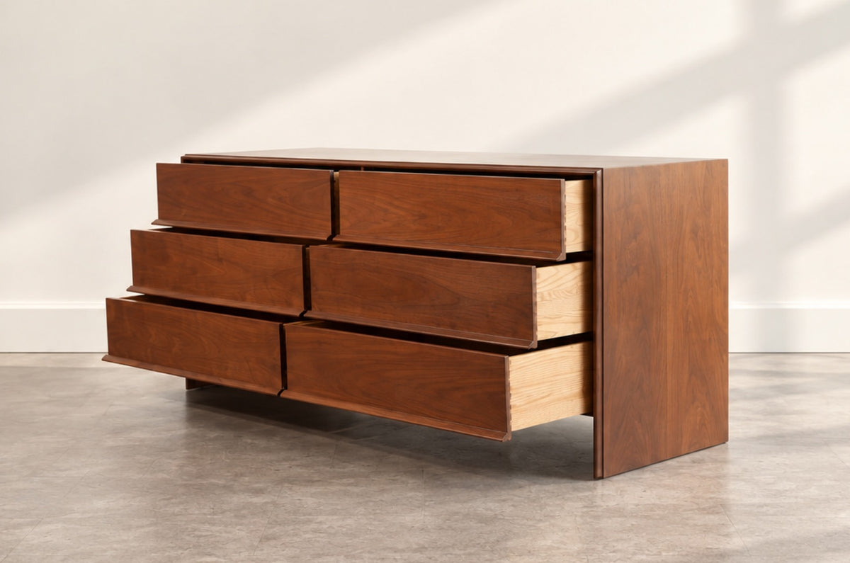 T.H. Robsjohn-Gibbings Thin-Line Walnut Dresser, C. 1950s
