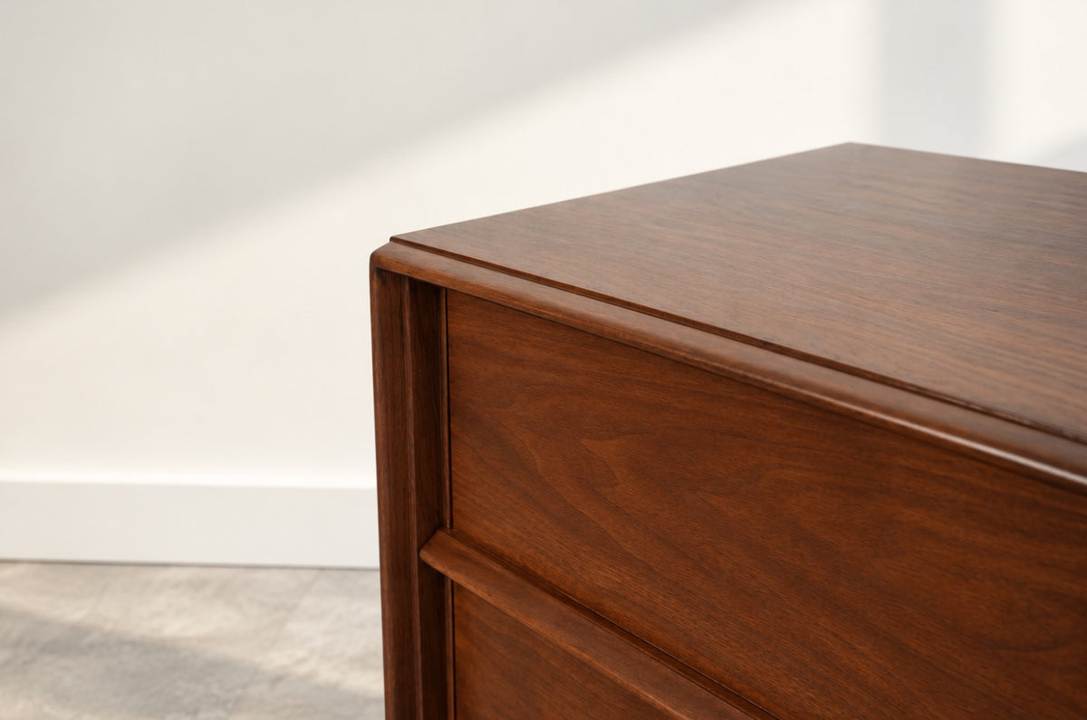 T.H. Robsjohn-Gibbings Thin-Line Walnut Dresser, C. 1950s
