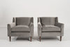 Set of Lounge Chairs in Grey Alpaca Velvet by Edward Wormley, circa 1950s