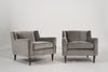 Set of Lounge Chairs in Grey Alpaca Velvet by Edward Wormley, circa 1950s