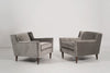 Set of Lounge Chairs in Grey Alpaca Velvet by Edward Wormley, circa 1950s