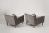 Set of Lounge Chairs in Grey Alpaca Velvet by Edward Wormley, circa 1950s