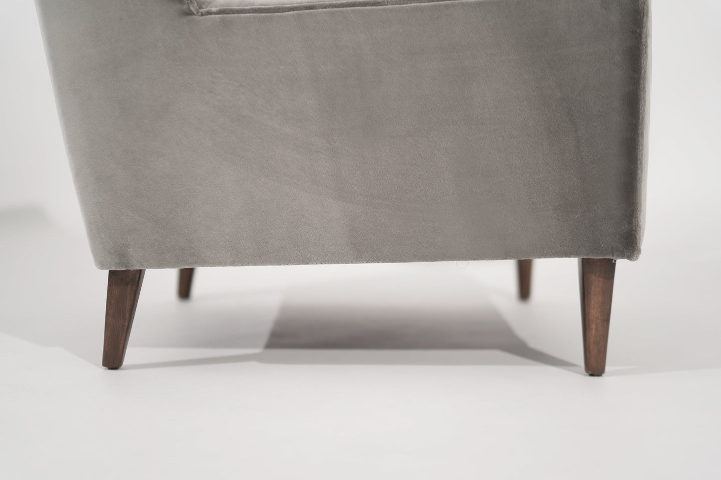 Set of Lounge Chairs in Grey Alpaca Velvet by Edward Wormley, circa 1950s