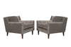 Set of Lounge Chairs in Grey Alpaca Velvet by Edward Wormley, circa 1950s