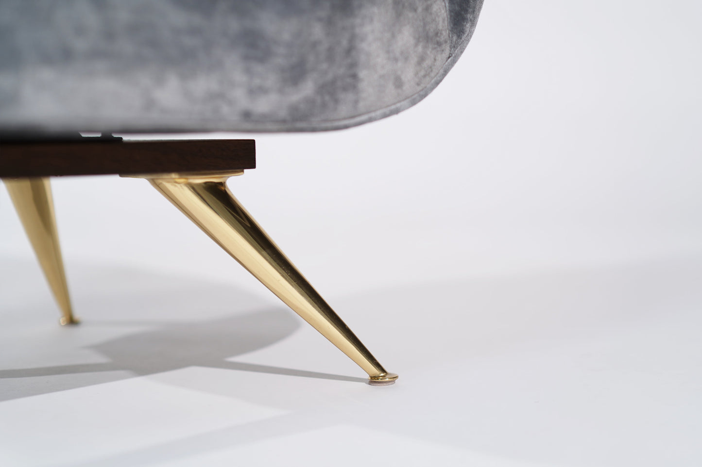 Henry Glass Swivel Chairs in Distressed Silver Velvet, C. 1950s