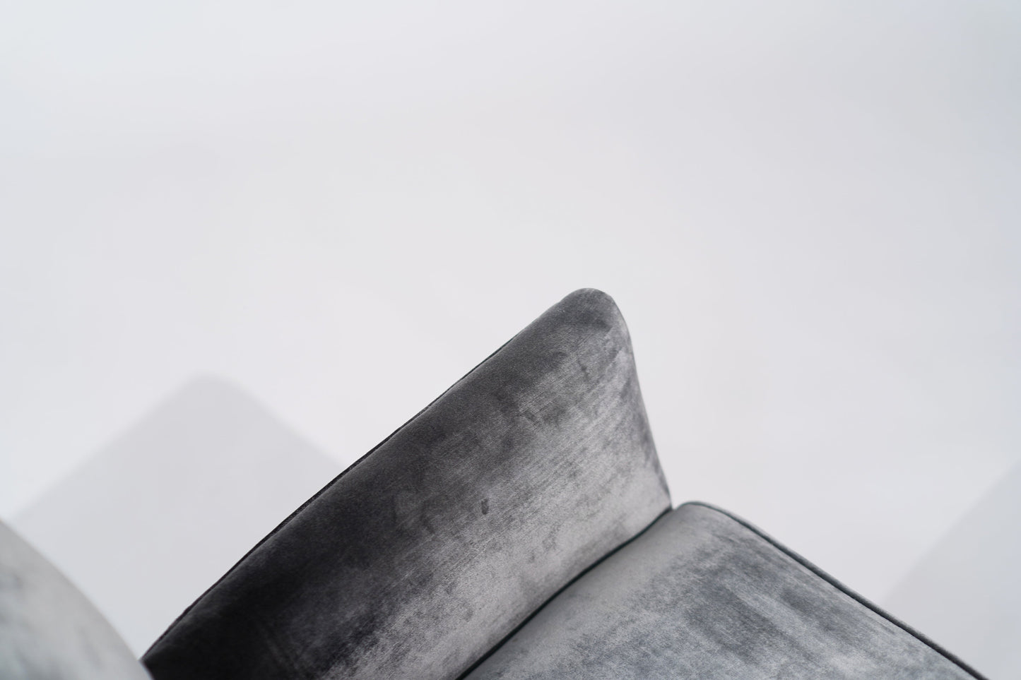 Henry Glass Swivel Chairs in Distressed Silver Velvet, C. 1950s