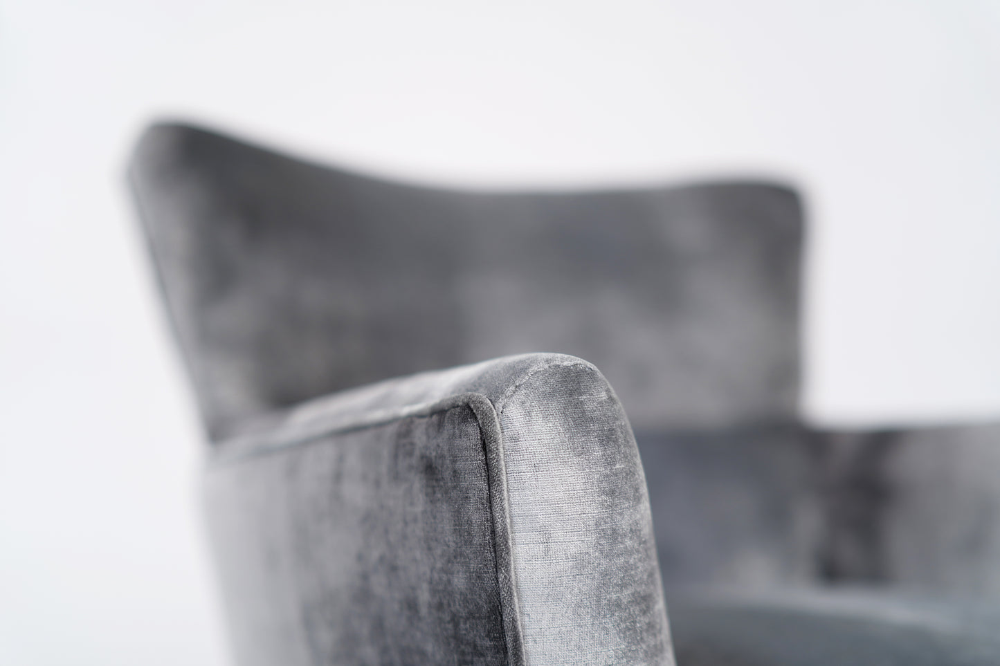 Henry Glass Swivel Chairs in Distressed Silver Velvet, C. 1950s
