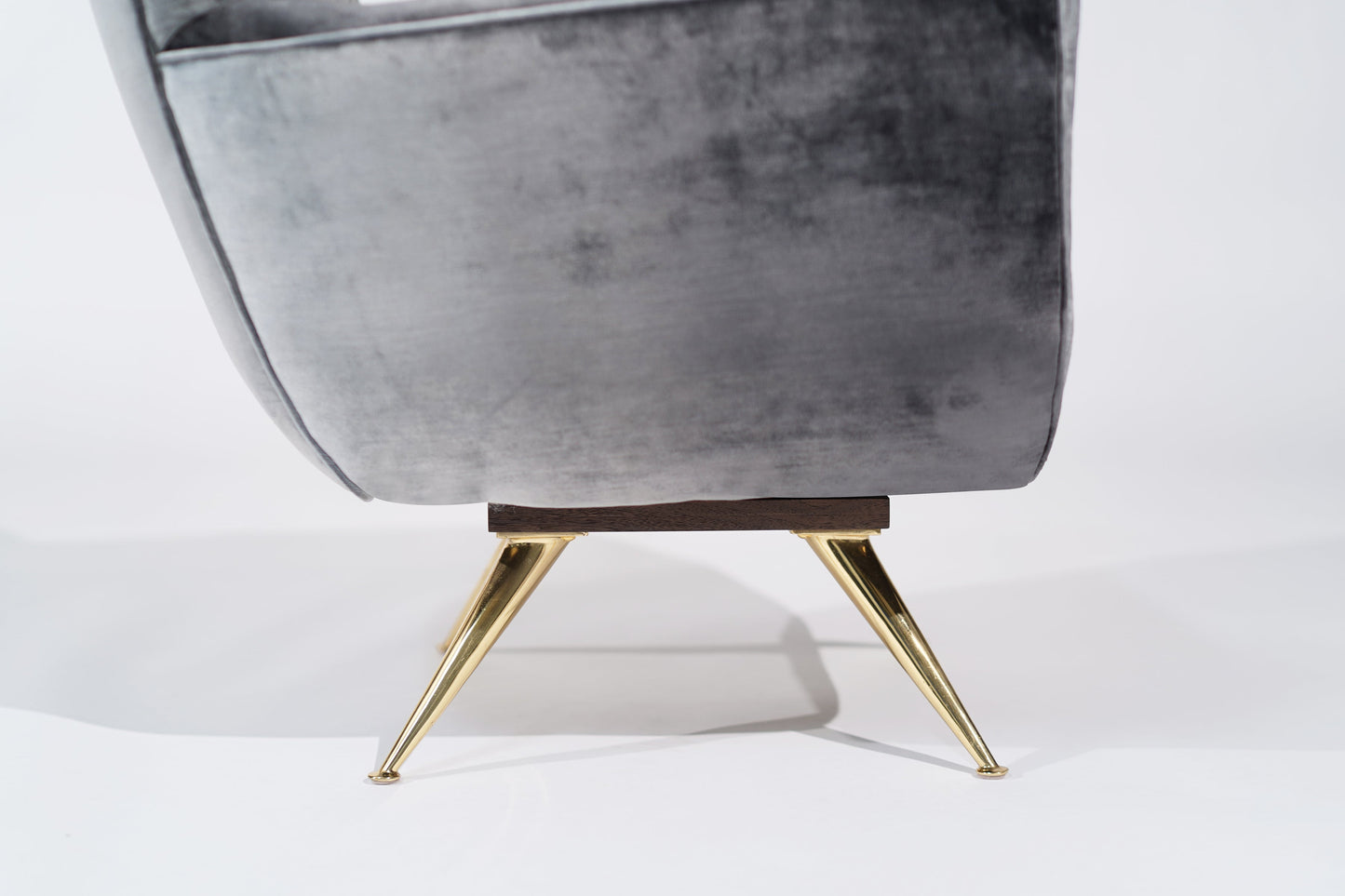 Henry Glass Swivel Chairs in Distressed Silver Velvet, C. 1950s