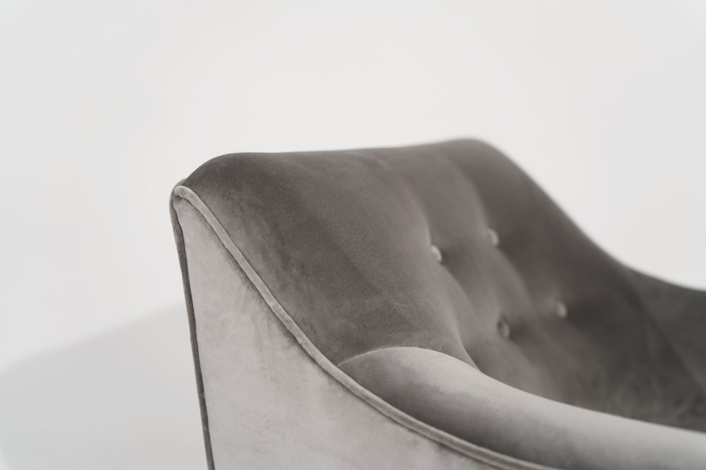 Set of Lounge Chairs by Henry Glass in Grey Alpaca Velvet, C. 1950s