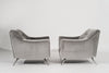 Set of Lounge Chairs by Henry Glass in Grey Alpaca Velvet, C. 1950s