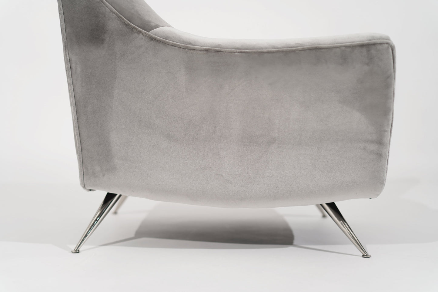 Set of Lounge Chairs by Henry Glass in Grey Alpaca Velvet, C. 1950s