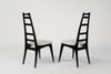 Set of Ebonized Ladder-Back Chairs w/ Brass Accents, C. 1950s