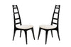 Set of Ebonized Ladder-Back Chairs w/ Brass Accents, C. 1950s