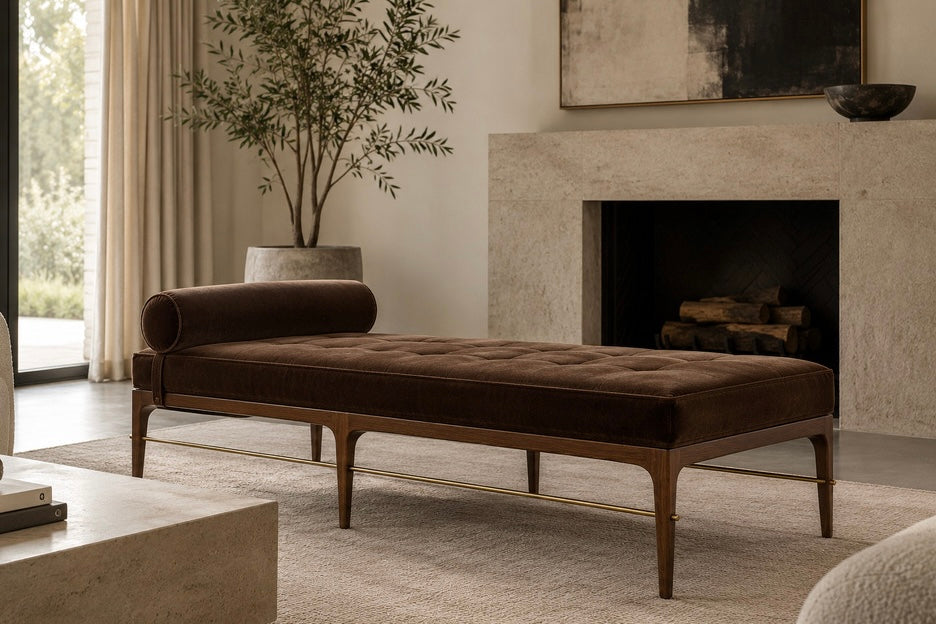 Linear Daybed – Double Bolster in Espresso Walnut Series 72