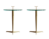 Italian Brass & Glass Side Tables in the Style of Gio Ponti