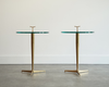 Italian Brass & Glass Side Tables in the Style of Gio Ponti