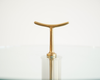 Italian Brass & Glass Side Tables in the Style of Gio Ponti