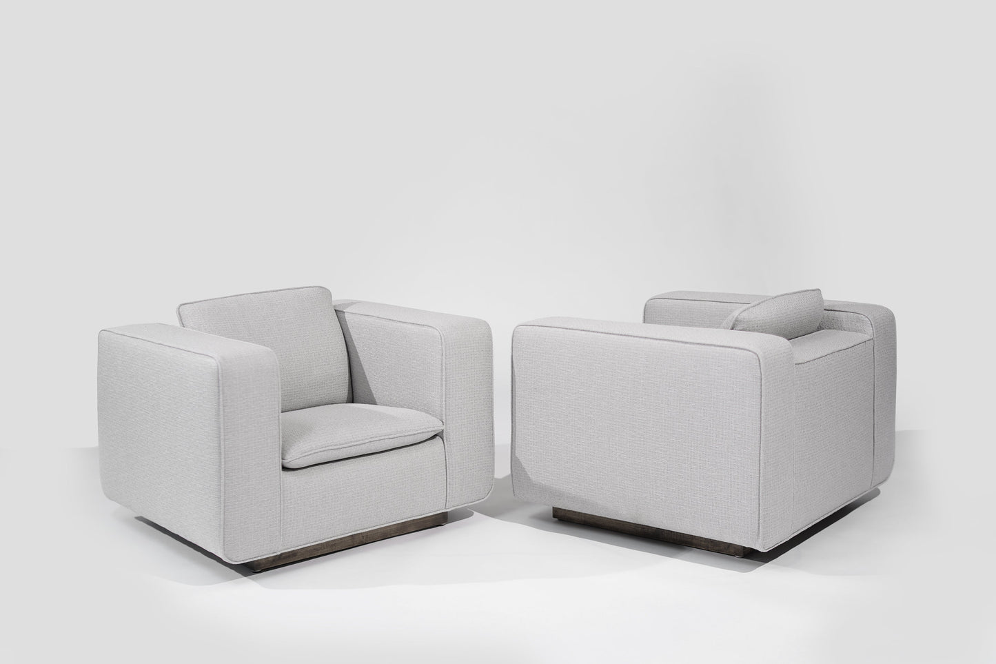 Italian Lounge Chairs in Grey Linen, C. 1950s