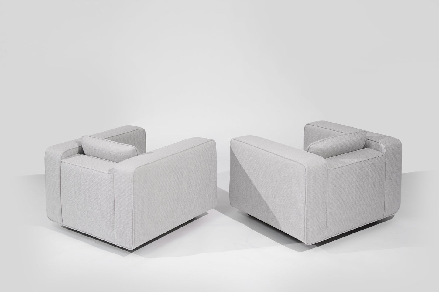 Italian Lounge Chairs in Grey Linen, C. 1950s