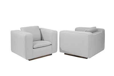 Italian Lounge Chairs in Grey Linen, C. 1950s